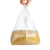 Sacs de courses en plastique transparent recyclables en PEHD avec poignées pour supermarchés