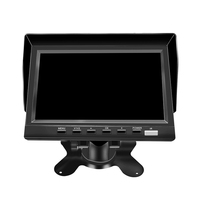 Monitor CVBS de 7 Pulgadas con Pantalla IPS, Cámara de Reversa Portátil para Automóvil, Soporte de Mariposa, LCD 4:3, Reposacabezas, 1 Año de Garantía