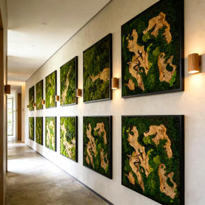 Panel de Musgo Natural Preservado en Marco de Madera, Arte Hecho <span class=keywords><strong>a</strong></span> Mano, Decoración Ecológica para Hogar, Oficina y Hotel - Product Image 4