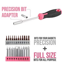 Ensemble d'outils pour femme avec perceuse-visseuse sans fil rose 8V (57 pièces) et kit de réparation domestique DIY (126 pièces) – Cadeau personnalisable OEM/ODM