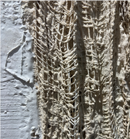 Toile murale abstraite et 3D en toile de jute et tissu, œuvre d'art texturée beige Wabi Sabi pour la décoration d'hôtels et de maisons