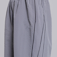 Shorts Bermuda Baggy en Molleton à Carreaux Gaufre avec Passepoil, Coupe Ample 3/4 pour Homme, Personnalisables par le Fabricant