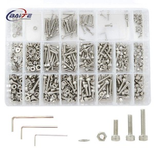 1080pcs M2 M3 <span class=keywords><strong>M4</strong></span> 304 thép không gỉ ổ cắm đầu Nắp vít Kit với Nuts & phẳng máy giặt bu lông bởi NAT - Product Image 5