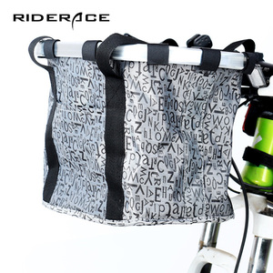 Bicycle Front Basket Foldable Removable Waterproof Handlebar Pannier Cycling Bag Bike Stand Luggage Pet Frame Bags