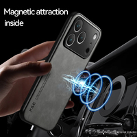 Étui portefeuille magnétique antichoc en cuir PU de luxe pour 17 Pro Max, compatible avec la charge sans fil, personnalisable, plusieurs couleurs - Flying