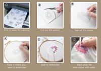 Papier auto-adhésif soluble dans l'eau pour transfert de motifs Stick'n Stitch, format A4, 10 pièces, accessoire de couture DIY pour la couture à la main