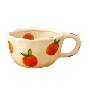 Taza de Café de Cerámica con Forma Irregular de 250 ml, Diseño de Fresa, Ecológica y Bonita, Ideal para el Té de la Tarde - Product Image 1