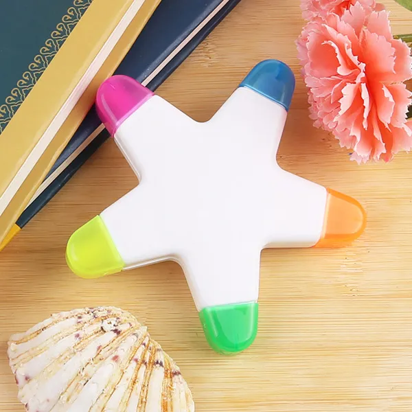 Wholesale LOGO customized star shape highlighter marker 5 Colors for children gift
