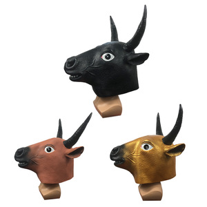 Masque de tête d'animal fantaisie pour Halloween et Noël, masque de tête de bétail, masque de visage effrayant en latex, masque de <span class=keywords><strong>fantôme</strong></span> - Product Image 4