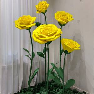 X916 decorazione per eventi nuziali <span class=keywords><strong>di</strong></span> lusso espositore floreale fiori giganti artificiali Organza EVA <span class=keywords><strong>carta</strong></span> <span class=keywords><strong>papavero</strong></span> grande rosa peonia fiore Set - Product Image 2