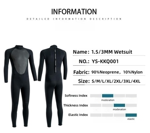 Camiseta de Neopreno de 3 mm para Natación, Traje de Neopreno Suave y Ligero para Surf y Natación, Manga Larga - Product Image 2