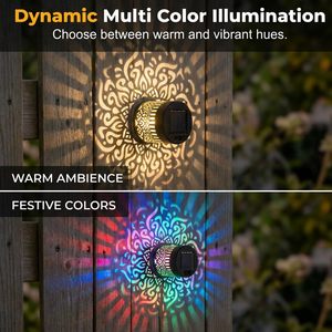 Proyector Solar Mandala con Logotipo Personalizado, Lámpara de Pared, 4 Piezas, Cambio de Color, IP65, LED, Impermeable, Decoración de Jardín Exterior de Metal - Product Image 4