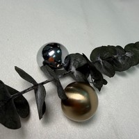 Poignées de meuble en alliage de zinc Hemisphere, boutons dôme, finitions laiton antique et chrome, poignées de tiroir modernes et minimalistes pour cuisine et villa