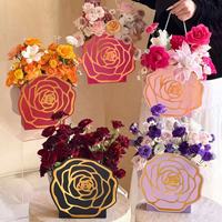 JOYWOOD Camellia kotak Jinjing bambu mutiara untuk pengaturan bunga mawar 3D bunga untuk Hari Valentine kotak hadiah Hari Ibu