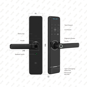 <span class=keywords><strong>HUNE</strong></span> AI Khóa thông minh thông minh Ứng dụng mã vân tay Khóa cửa kỹ thuật số sinh trắc học Văn phòng tại nhà Khóa cửa không cần chìa khóa RFID chống mưa - Product Image 5