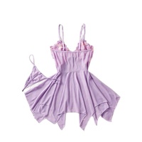 B1140 Robe de nuit transparente sexy en polyester à fines bretelles pour femme, style européen, vente directe usine, en stock