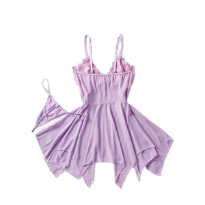 B1140 Camicia da Notte Sexy Trasparente, Produzione Diretta, Abito Sottoveste da Donna in Poliestere con Spalline Sottili, Camicia da Notte Europea Disponibile - Product Image 5