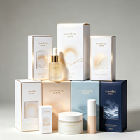 Boîtes d'emballage cadeau cosmétiques personnalisées en papier kraft biodégradable pliables avec gaufrage et pelliculage mat/brillant pour gloss et rouge à lèvres