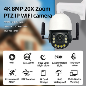 <span class=keywords><strong>Wifi</strong></span> PTZ 20x Zoom <span class=keywords><strong>IP</strong></span> CCTV máy ảnh 8MP 4k tự động theo dõi An ninh hai cách âm thanh ngoài trời tầm nhìn ban đêm giám sát 360 máy ảnh - Product Image 6