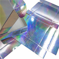 Sparkle Holographique Pailleté Argent Laser Pliable Papier Boîte D'emballage Bijoux Expédition Mailer Perruques Cils