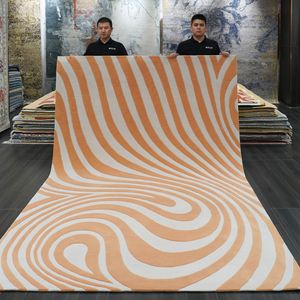 Tappeto di lana personalizzato fornitore di materiali eco-compatibili con motivo zebrato a mano tappeto moderno <span class=keywords><strong>Texture</strong></span> - Product Image 6