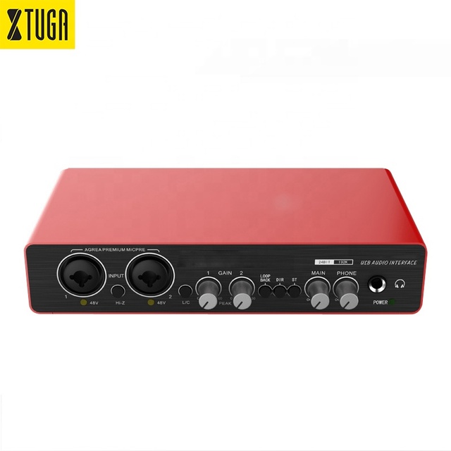 Red Box PRO USB Audio Interface Sound Card-Professional High Fidelity Portable 2-Channel Metal+ABS for Singing Studio Musical