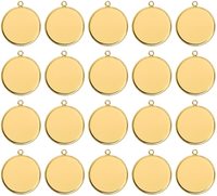 Plateaux de pendentifs en acier inoxydable pour cabochons ronds, supports vierges pour la fabrication de bijoux