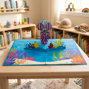 Best Seller 3D Pop <b>up</b> Jellyfish Card Handicraft Paper Laser Cut Animal Style New Year Gifts Vietnam - Product Image 2