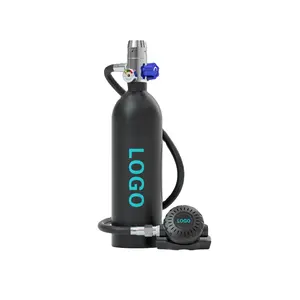 Tangki oksigen bawah air portabel, tabung oksigen cadangan Scuba Diving Mini profesional 1L