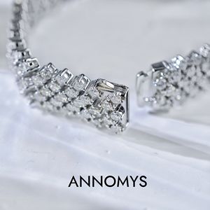 Chaîne Hip Hop en Argent Sterling 925, <span class=keywords><strong>Bracelet</strong></span> Tennis Moissanite, Joncs Plaqué Rhodium, Coupe Ronde Brillante Éblouissante 2.5mm GRA, Cadeau - Product Image 4