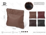 Portamonete in lamiera d'acciaio con motivo litchi, mini portafoglio unisex con chiusura a cerniera - Product Image 1