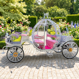 Chariot de Cendrillon Électrique Blanc Citrouille avec Poupée Princesse et Chariot, Jouet Chariot Citrouille Taille Réelle - Product Image 1