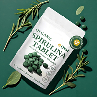 Comprimés de spiruline 500 mg, complément de spiruline pure pour l'énergie et le soutien immunitaire, faible teneur en sucre et en matières grasses, 6 comprimés par jour pour adultes