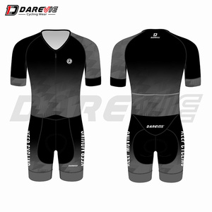 Traje de Ciclismo Personalizado Darevie OEM para Hombre, de Secado Rápido, de Una Pieza, Manga Corta, para Triatlón - Product Image 6