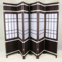 Pas cher 4/6/8 Panneau Rotin Paravent Séparateur de Pièce Salon Cloison Séparateur Japonais Papier Diviseur Panneaux Wickers