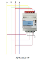Acrel ADW300-4G Din Rail 3 Phase Compteur d'énergie sans fil Communication 4G Compteur IOT pour la surveillance de la consommation d'énergie