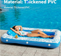 Chaise longue gonflable en PVC pour adultes, grande baignoire de bronzage et lit d'eau gonflable pour piscine