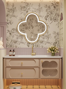 Nuevo Mueble de Baño de Roble con Lavabo Cerámico de Una Pieza Estilo Francés y Espejo Inteligente - Product Image 1