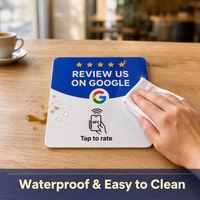 Carte NFC Google pour avis de restaurant, commande tactile, mini-programme, support carré en acrylique pour table, autocollant à puce 1k 100x100mm