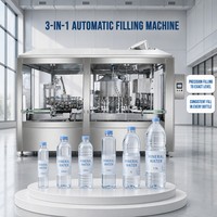 Projet clé en main : Machine de rinçage, remplissage et bouchage automatique d'eau potable pure en bouteilles PET et en verre