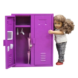 <strong>Mini</strong> Lovely Steel Kids Locker Closet Doll <strong>Wardrobe</strong> for Toy Storage - Product Image 1