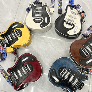 Çantalar ve çanta kadınlar için lüks tasarımcı deri Crossbody omuzdan askili çanta el yapımı gitar şekli çanta çanta - Product Image 4
