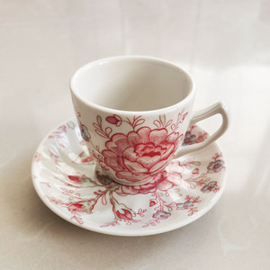 Floral Pattern Espresso <b>Cup</b> Coaster <b>Set</b> Ceramic Dishes & Plates with Coffee <b>Cup</b> - Product Image 1