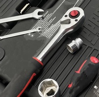 202 pièces en acier au chrome-vanadium 1/2 jeu de douilles hexagonales à entraînement clés mixtes étui rigide réparation de voiture ménage OEM outils à main