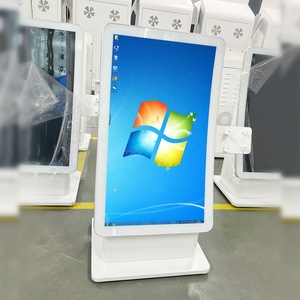 Chain Store 23.6 Inch Desktop Kiosk Multi-touch Curved Display <b>With</b> Pos Holder Facial Camera Qr Code <b>Scanner</b> Receipt <b>Printer</b> - Product Image 1