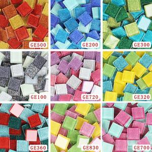 20 mm gemischte quadratische Glitter Mosaik lose DIY Hobbys, DIY Mosaik Kunst Material Lieferant Glas 2 cm - Product Image 3