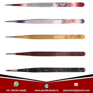 Set of 5 Pcs Cross-Locking Stainless Steel Fiber Grip Soldering Tweezers Diamond Industry Tweezers - Product Image 2