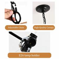 Luminaire suspendu élégant en fer rustique avec corde en papier et tissu, finition noir mat, luminaire décoratif en fer pour la décoration intérieure