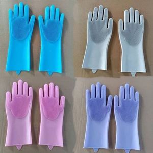 <b>Silicone</b> Dishwashing Mitt Reusable Cleaning Mitt with Scrubber Car Wash Home Dishwashing Cleaning Glove for Kitchen - Product Image 2