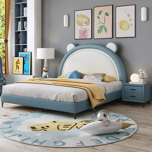 Mignon <span class=keywords><strong>petit</strong></span> ours oreille moderne en cuir <span class=keywords><strong>lit</strong></span> pour enfants garçons et filles 1.8 mètres Double <span class=keywords><strong>lit</strong></span> princesse en bois - Product Image 5